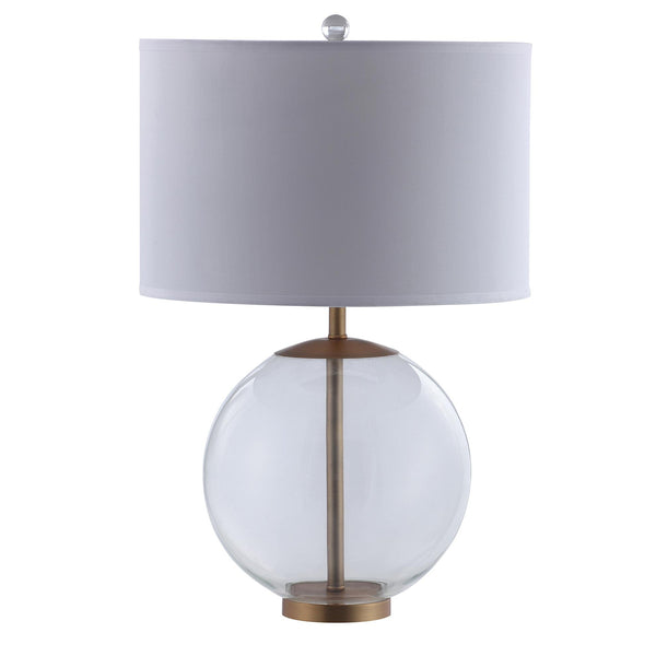 Coaster Furniture Kenny 961227 27-inch Drum Shade Clear Glass Table Lamp - Brass IMAGE 1