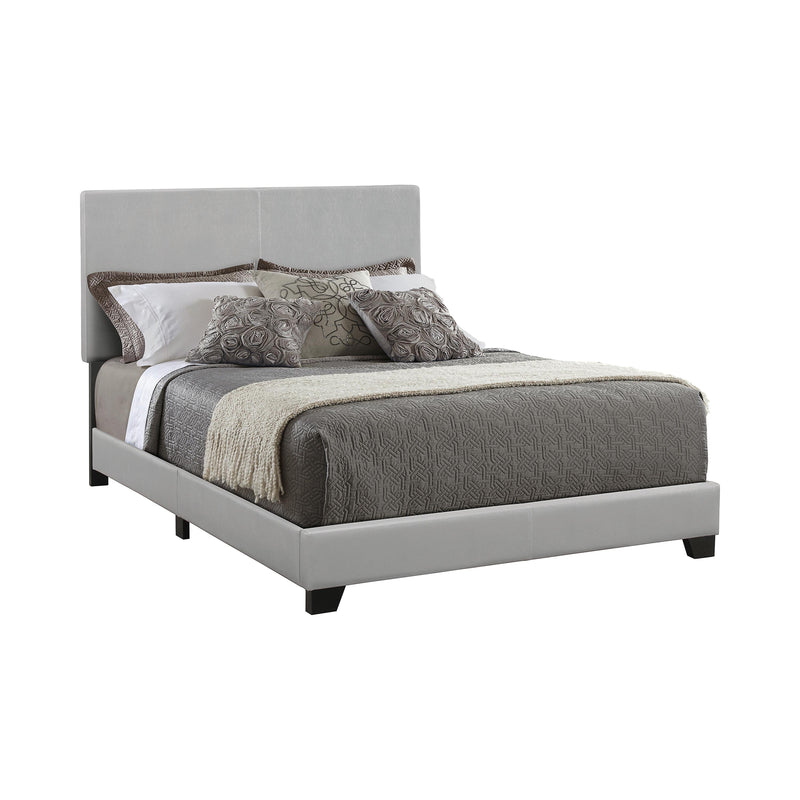  Coaster Furniture Dorian 300763Q Faux Leather Upholstered Queen Panel Bed - Grey IMAGE 1