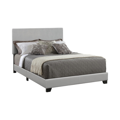  Coaster Furniture Dorian 300763Q Faux Leather Upholstered Queen Panel Bed - Grey IMAGE 1