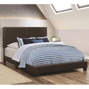  Coaster Furniture Dorian 300762Q Faux Leather Upholstered Queen Panel Bed - Brown IMAGE 3