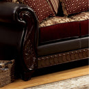 Furniture of America Franklin Stationary Fabric and Faux Leather Loveseat SM6106N-LV IMAGE 2