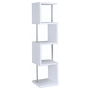  Coaster Furniture Baxter 801418 67-inch 4-shelf Bookshelf - White and Chrome IMAGE 7
