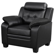  Coaster Furniture Finley 506553 Upholstered Padded Arm Tufted Accent Chair - Black IMAGE 3