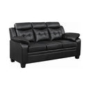  Coaster Furniture Finley 506551 Upholstered Padded Arm Tufted Sofa - Black IMAGE 1