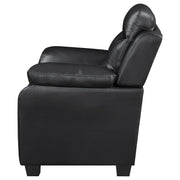  Coaster Furniture Finley 506552 Upholstered Padded Arm Tufted Loveseat - Black IMAGE 4