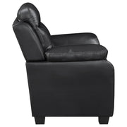  Coaster Furniture Finley 506552 Upholstered Padded Arm Tufted Loveseat - Black IMAGE 6