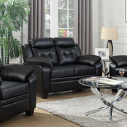  Coaster Furniture Finley 506552 Upholstered Padded Arm Tufted Loveseat - Black IMAGE 7