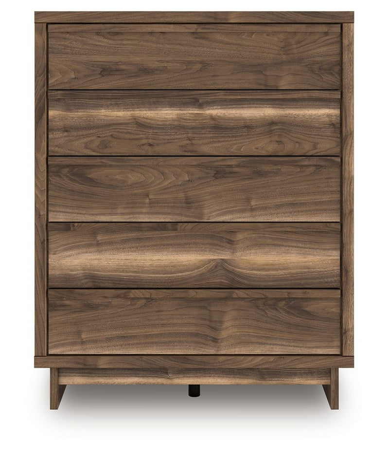 Chirason - Five Drawer Wide Chest - Brown