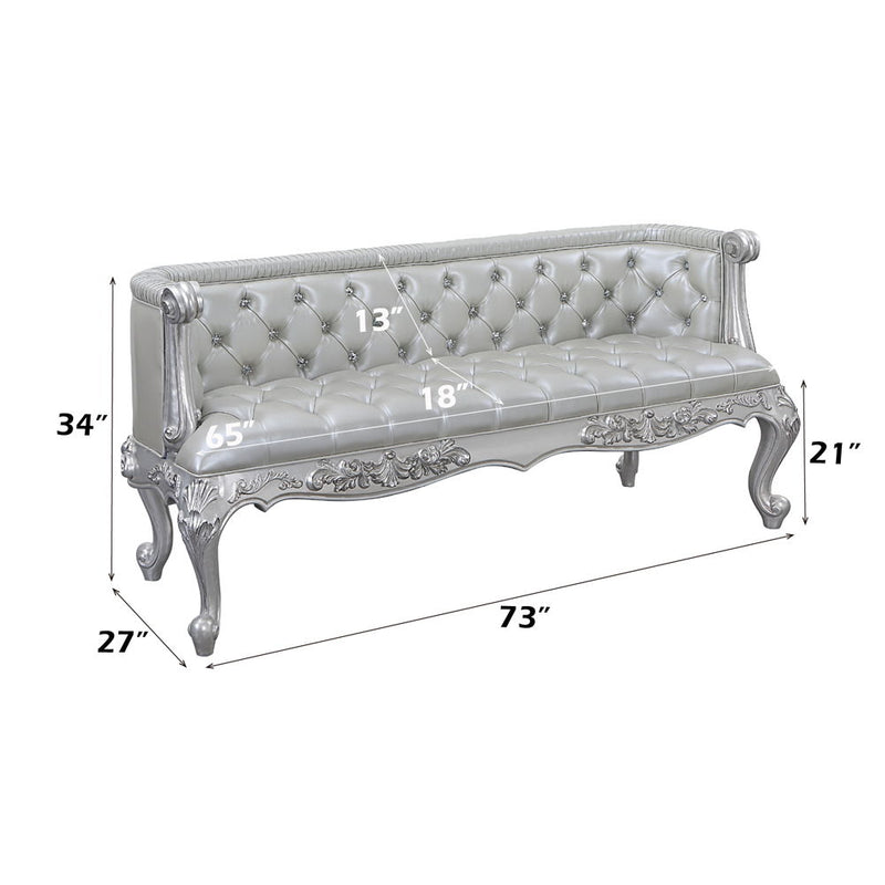 Valkyrie - Bench - Synthetic Leather & Antique Platinum