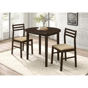 Coaster Furniture Bucknell 130005 3-piece Round Drop Leaf Dining Table Set - Cappuccino IMAGE 12