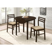 Coaster Furniture Bucknell 130005 3-piece Round Drop Leaf Dining Table Set - Cappuccino IMAGE 13