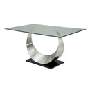 Furniture of America Orla Dining Table with Glass Top and Pedestal Base CM3726T-TABLE IMAGE 8