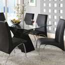 Furniture of America Wailoa Dining Table with Glass Top and Pedestal Base CM8370BK-T-TABLE IMAGE 2