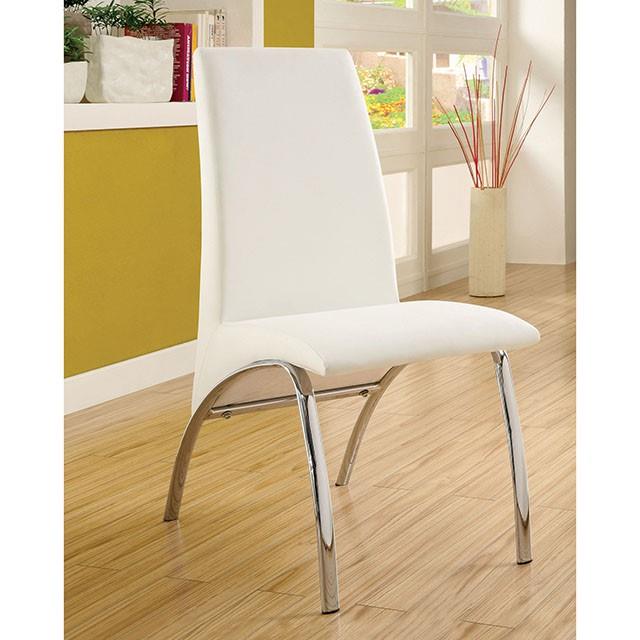 Furniture of America Wailoa Dining Table with Glass Top and Pedestal Base CM8370WH-T-TABLE IMAGE 5