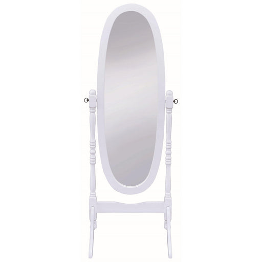  Coaster Furniture Foyet 950802 Wood Adjustable Full Length Cheval Mirror - White IMAGE 2