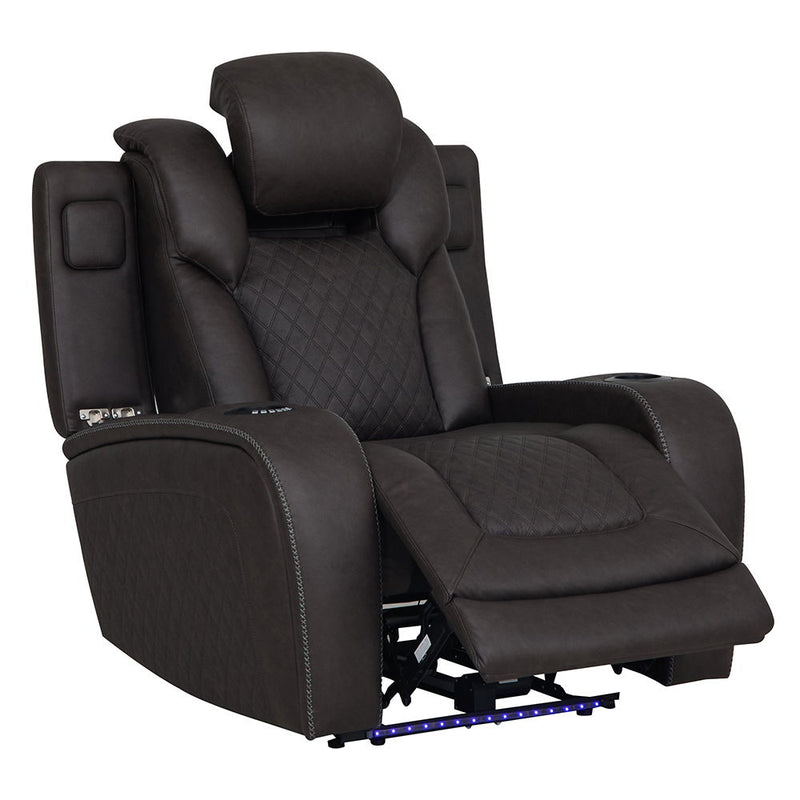 Wendell - Power Motion Recliner With Storage, USB & LED - Dark Gray