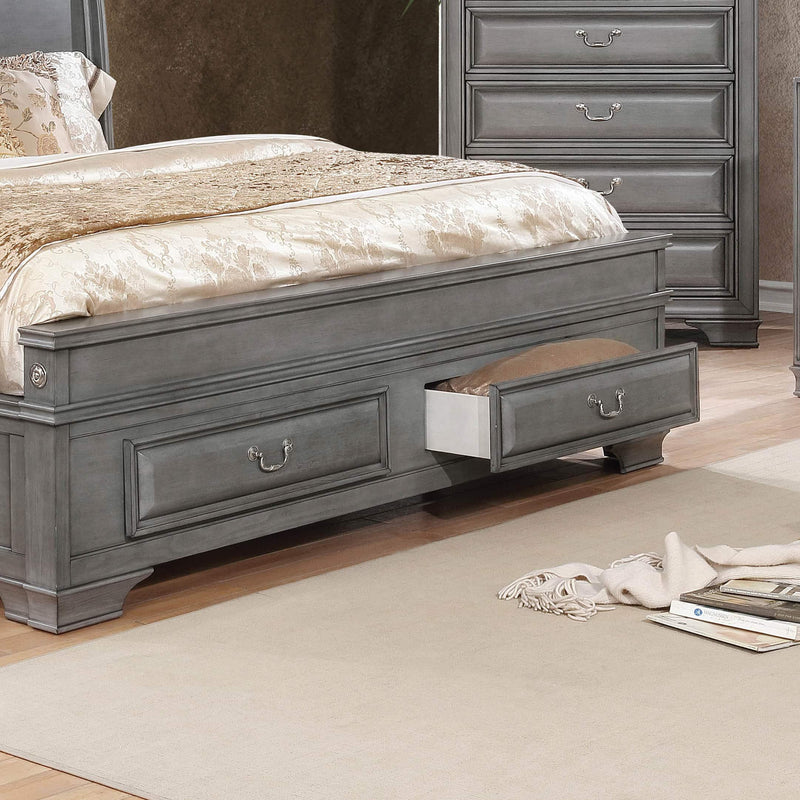 Furniture of America Brandt California King Sleigh Bed with Storage CM7302GY-CK-BED IMAGE 3