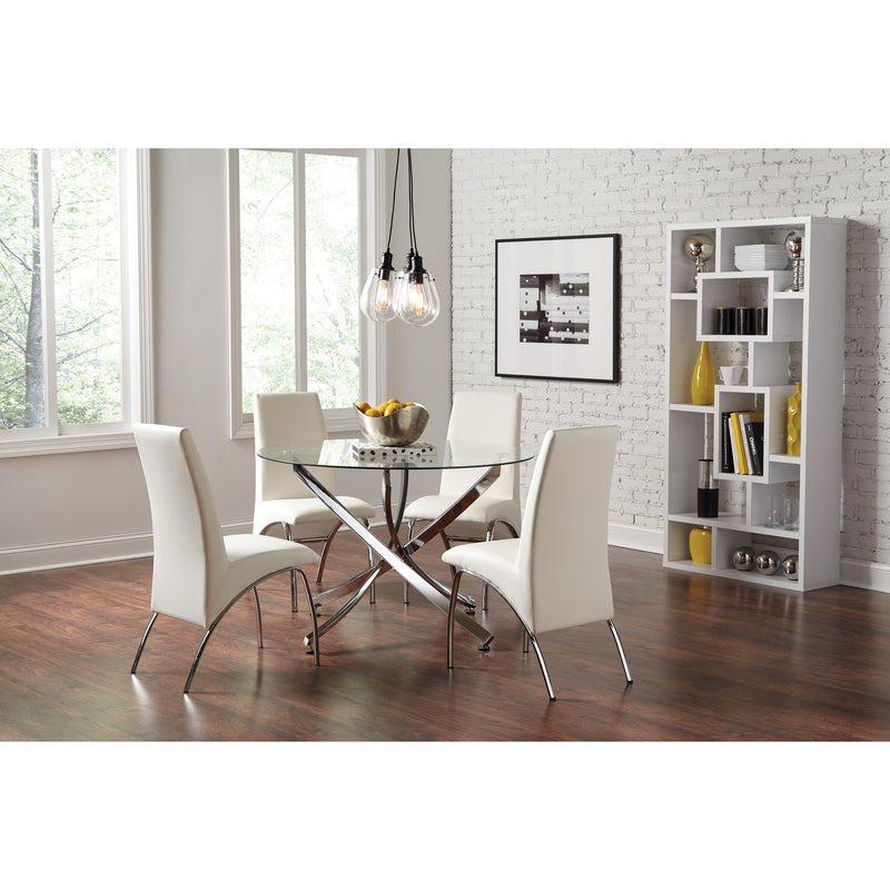 Coaster Furniture Round Beckham Dining Table with Glass Top and Pedestal Base 106440 IMAGE 4