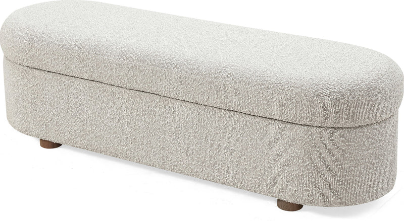 Virgil Kiki - Upholstered Hinged Storage Bench - Cotton Ball Boucle (2026)