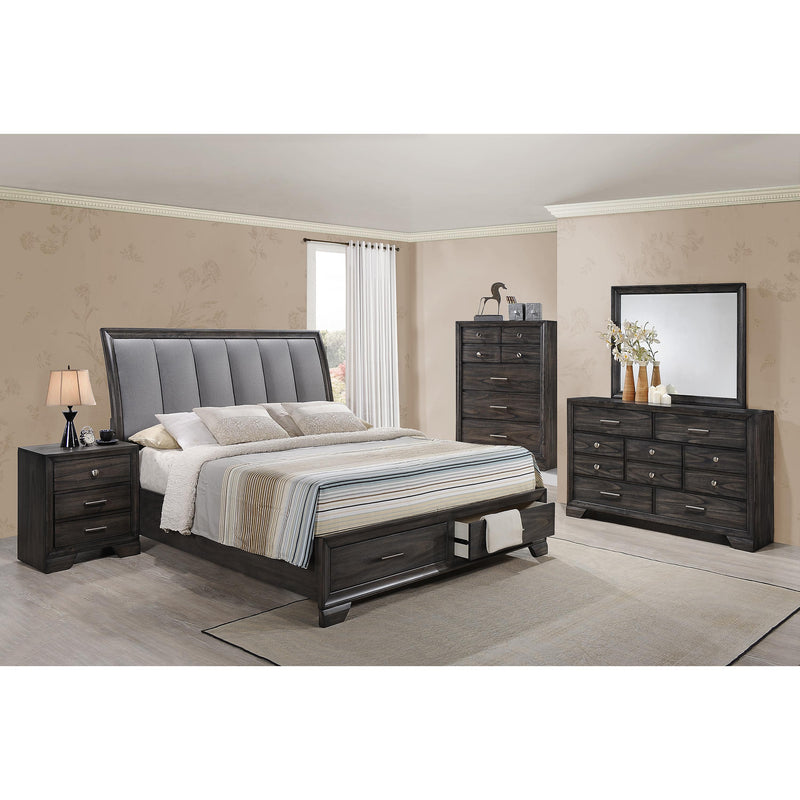 Crown Mark Jaymes King Upholstered Sleigh Bed with Storage B6580-K-HB/B6580-K-FBD/B6580-KQ-RAIL IMAGE 5