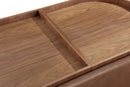 Yeal - Leather Upholstered Storage Table With Wooden Top
