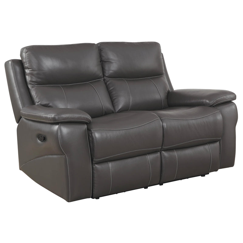 Furniture of America Lila Reclining Leather Look Loveseat CM6540-LV IMAGE 1