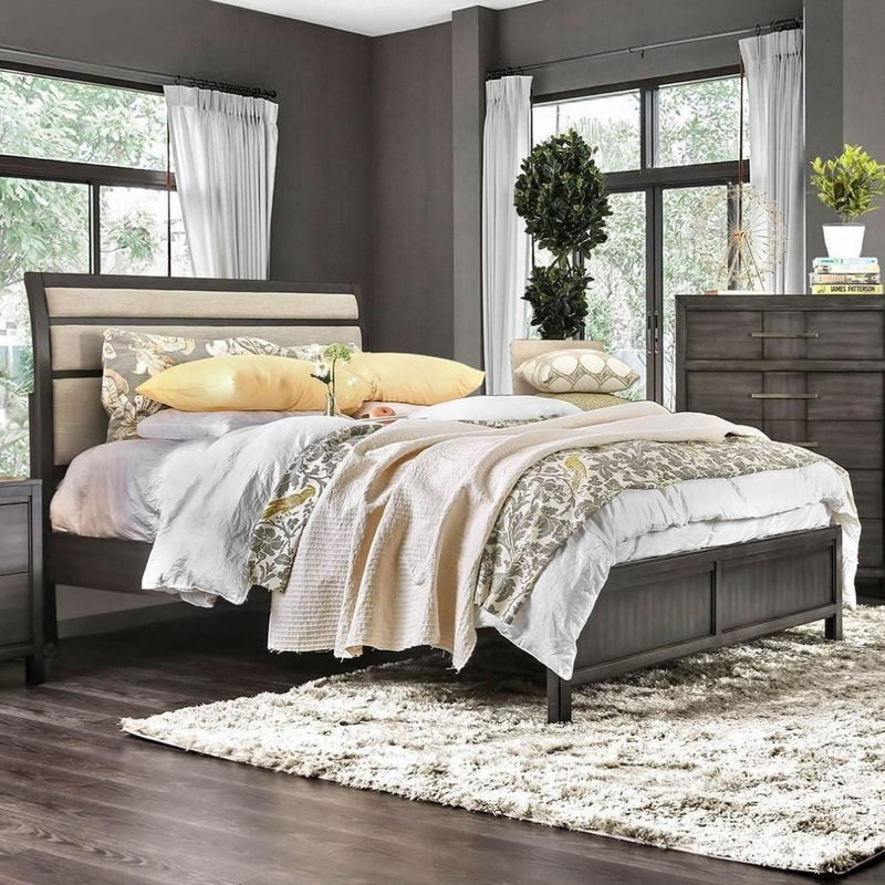 Furniture of America Berenice King Upholstered Platform Bed CM7580GY-EK-BED IMAGE 3