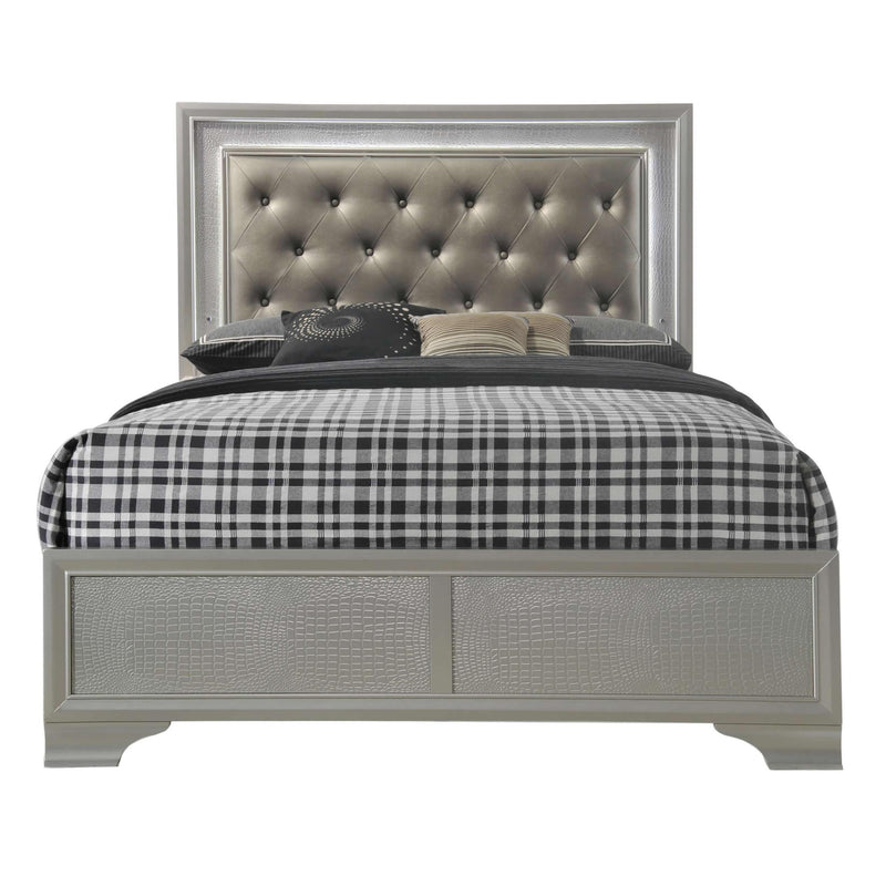  Crown Mark Lyssa Queen Upholstered Panel Bed B4300-Q-HBFB/B4300-KQ-RAIL IMAGE 1