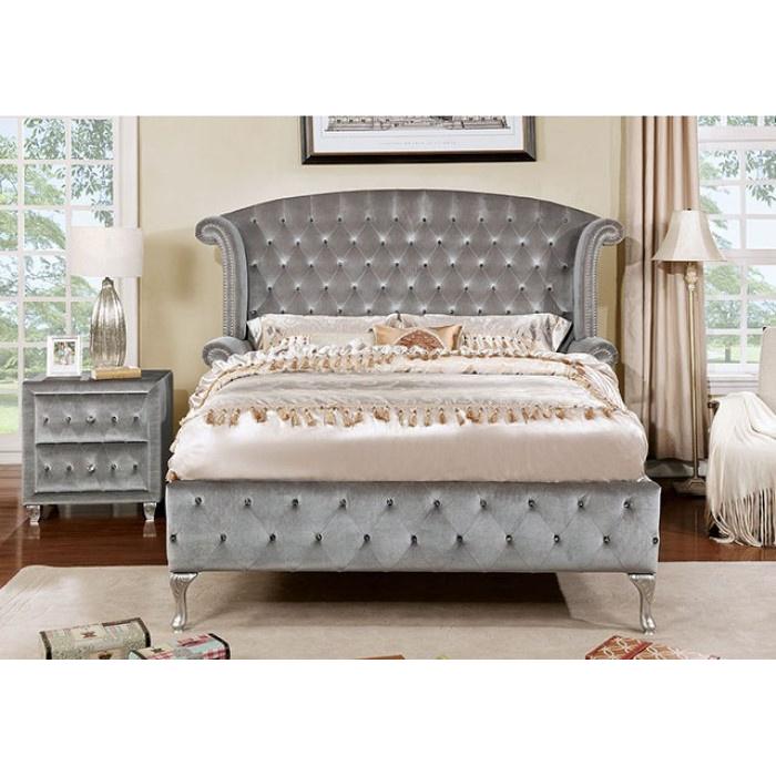 Furniture of America Alzir California King Upholstered Platform Bed CM7150CK-BED IMAGE 3