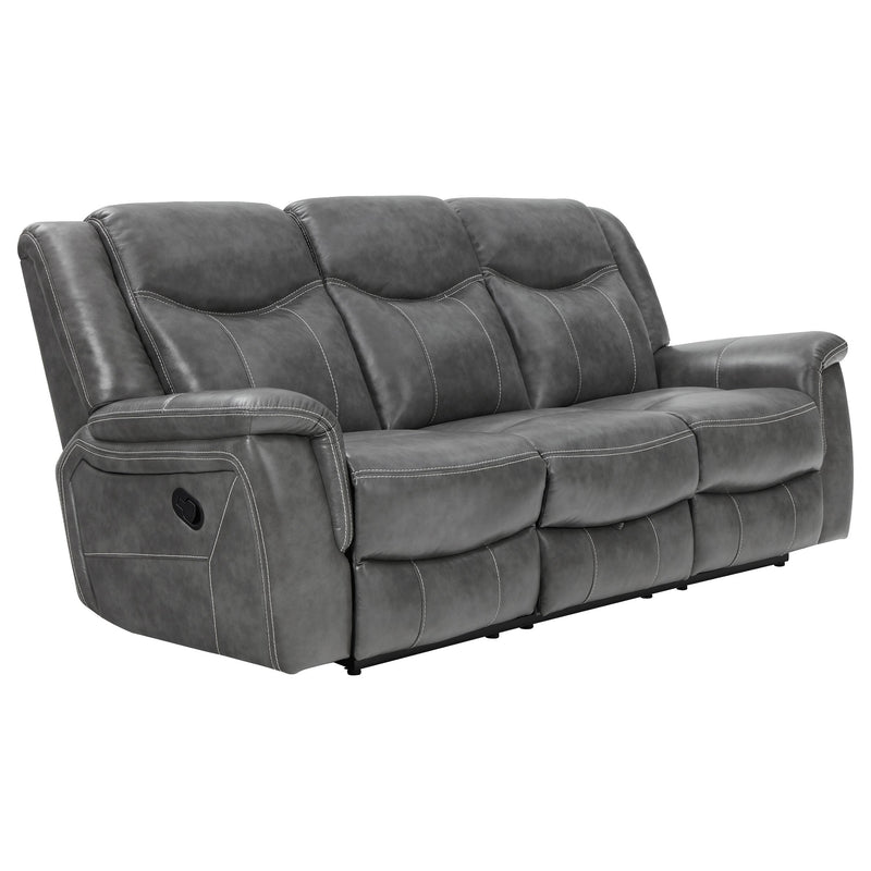  Coaster Furniture Conrad 650354 Upholstered Padded Arm Motion Sofa - Grey IMAGE 1
