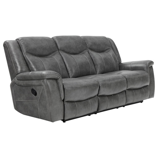  Coaster Furniture Conrad 650354 Upholstered Padded Arm Motion Sofa - Grey IMAGE 1