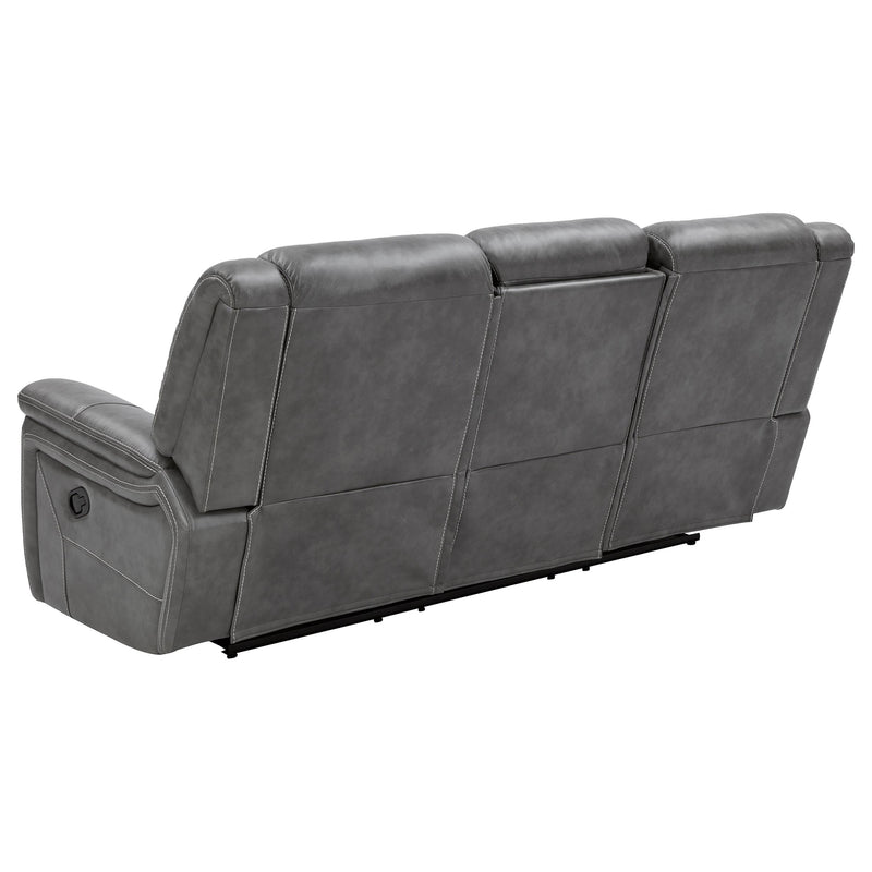  Coaster Furniture Conrad 650354 Upholstered Padded Arm Motion Sofa - Grey IMAGE 4