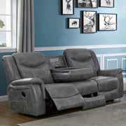  Coaster Furniture Conrad 650354 Upholstered Padded Arm Motion Sofa - Grey IMAGE 6