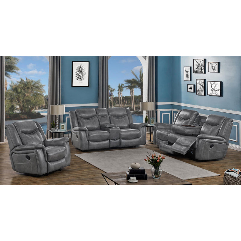  Coaster Furniture Conrad 650354 Upholstered Padded Arm Motion Sofa - Grey IMAGE 7