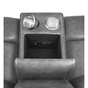  Coaster Furniture Conrad 650355 Upholstered Padded Arm Glider Loveseat - Grey IMAGE 11