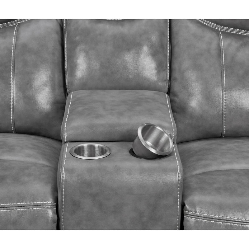  Coaster Furniture Conrad 650355 Upholstered Padded Arm Glider Loveseat - Grey IMAGE 12