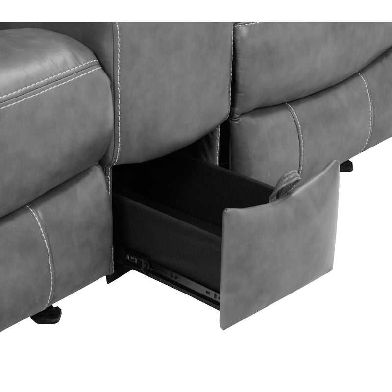  Coaster Furniture Conrad 650355 Upholstered Padded Arm Glider Loveseat - Grey IMAGE 14