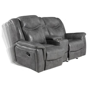  Coaster Furniture Conrad 650355 Upholstered Padded Arm Glider Loveseat - Grey IMAGE 3