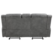  Coaster Furniture Conrad 650355 Upholstered Padded Arm Glider Loveseat - Grey IMAGE 7
