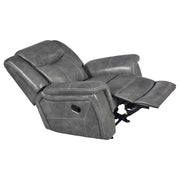  Coaster Furniture Conrad 650356 Upholstered Padded Arm Glider Recliner - Grey IMAGE 3