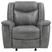  Coaster Furniture Conrad 650356 Upholstered Padded Arm Glider Recliner - Grey IMAGE 5