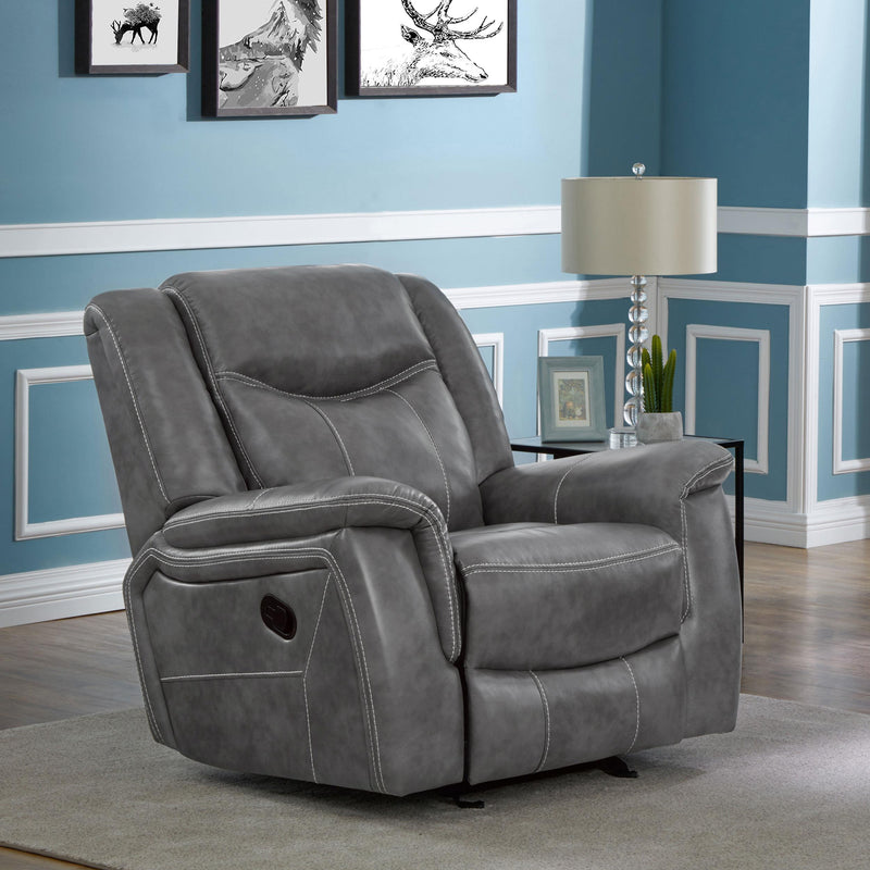  Coaster Furniture Conrad 650356 Upholstered Padded Arm Glider Recliner - Grey IMAGE 8