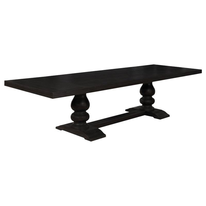  Coaster Furniture Phelps 121231 123-inch Extension Leaf Dining Table - Distressed Noir IMAGE 1