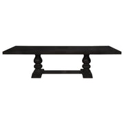  Coaster Furniture Phelps 121231 123-inch Extension Leaf Dining Table - Distressed Noir IMAGE 2