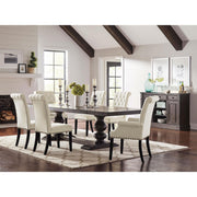  Coaster Furniture Phelps 121231 123-inch Extension Leaf Dining Table - Distressed Noir IMAGE 4