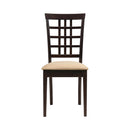 Coaster Furniture Kelso 190822 Lattice Back Dining Side Chair - Cappuccino (Set of 2) IMAGE 2