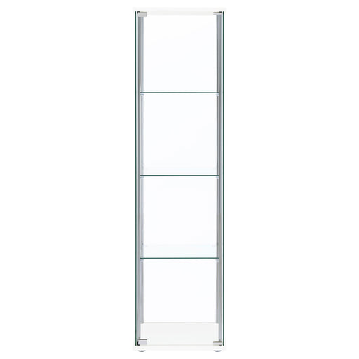 Coaster Furniture Bellatrix 951072 4-shelf Clear Glass Curio Cabinet - White IMAGE 2