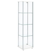 Coaster Furniture Bellatrix 951072 4-shelf Clear Glass Curio Cabinet - White IMAGE 5