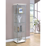 Coaster Furniture Bellatrix 951072 4-shelf Clear Glass Curio Cabinet - White IMAGE 9