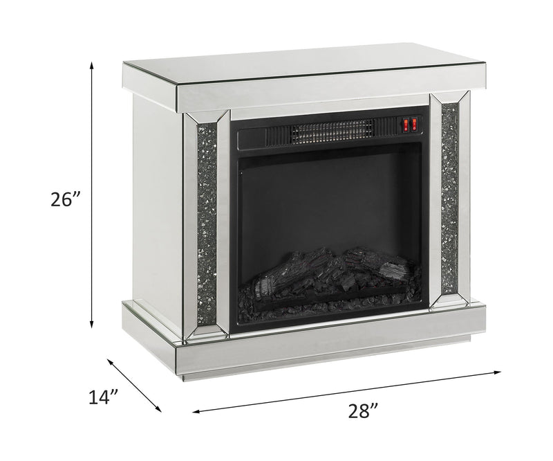 Noralie - Fireplace - Mirrored & Faux Diamonds